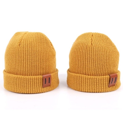 چمدان چرمی بافتنی Beanie Hats طراحی سفارشی کلاه گرم کاپوت زرد Beanie
