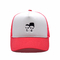 لوگوی گلدوزی شده با کلاه مشبک کامیون دار نخی سر انسان سفید و صورتی