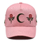 4 رنگ مناسب پارچه چشمک ها کلاه بیسبال پنبه با طلاء ماه گل قابل سفارشی