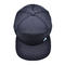 سیاه 6 پانل کلاه Snapback ساختاری ساختاری لاستیک سفارشی لوگو پیچ پشت 4 پانل سوراخ های لیزر