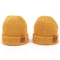 چمدان چرمی بافتنی Beanie Hats طراحی سفارشی کلاه گرم کاپوت زرد Beanie