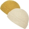 کلاه های بافتنی ساده و اکریلیک زرد با اندازه لبه کوتاه بزرگسالان