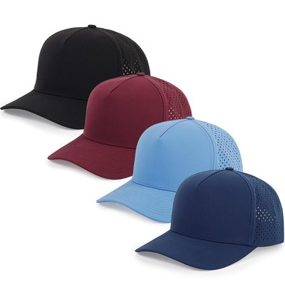 عمده فروشی 5 پانل کلاه بیسبال آبی ليزر برش سوراخ سفارشی Gorras گلف کلاه ورزشی پلی استر ضد آب