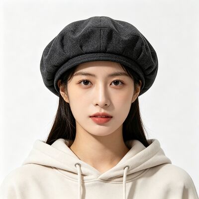 کلاه کلاسیکی رنگ خاکستری تیره با فیلت پوشیده کلاه کلاه پشم مخلوط پارچه برای راحتی و دوام راحت لباس خیابانی کلاه روزانه