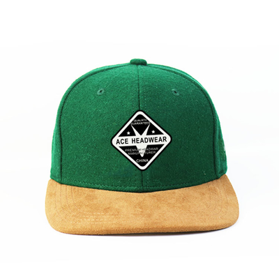 کلاه بیس بال قابل تنظیم Snapback Prep قابل تنظیم / کلاه سبز رنگ پنبه ای Snapback