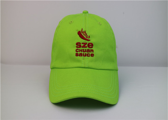 رنگ جامد سبز کلاه های بیس بال دوزی شده سبک منحنی آجر سبک