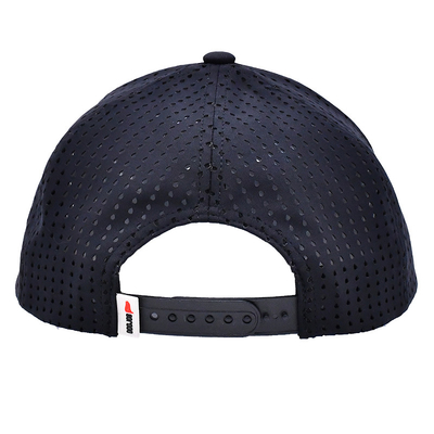 سیاه 6 پانل کامیونگر کلاه Snapback ساختاری ساختاری لوگو لاستیک سفارشی پشت 4 پانل سوراخ لیزر