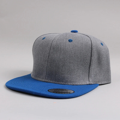جدید بزرگسالان 6 پانل کلاه Snapback سفارشی دو تن فلت لبه کلاه Snapback
