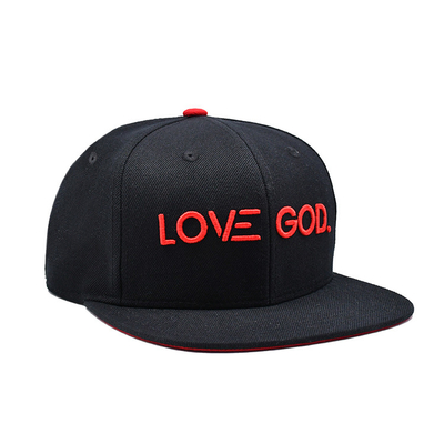 کلاه Snapback در اندازه های قابل تنظیم با لوگو تزئینی سه بعدی و چاپ نوار داخلی برچسب بافت