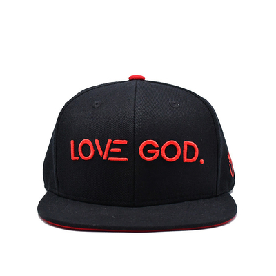 کلاه Snapback در اندازه های قابل تنظیم با لوگو تزئینی سه بعدی و چاپ نوار داخلی برچسب بافت
