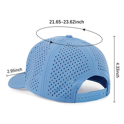 عمده فروشی 5 پانل کلاه بیسبال آبی ليزر برش سوراخ سفارشی Gorras گلف کلاه ورزشی پلی استر ضد آب