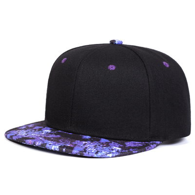 چاپ آسمان ستاره دار با کیفیت بالا کلاه Snapback طراحی لوگو سفارشی کلاه های فلت 6 پانل Snapback