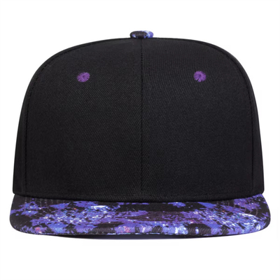 چاپ آسمان ستاره دار با کیفیت بالا کلاه Snapback طراحی لوگو سفارشی کلاه های فلت 6 پانل Snapback