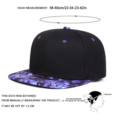چاپ آسمان ستاره دار با کیفیت بالا کلاه Snapback طراحی لوگو سفارشی کلاه های فلت 6 پانل Snapback