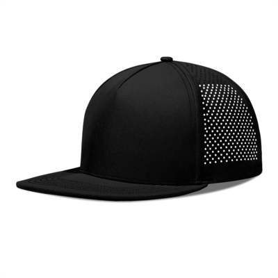 سرعت خشک ليزر گلف عملکرد کلاه Snapback سوراخ شده فلت لبه کلاه