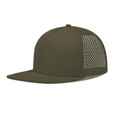 سرعت خشک ليزر گلف عملکرد کلاه Snapback سوراخ شده فلت لبه کلاه