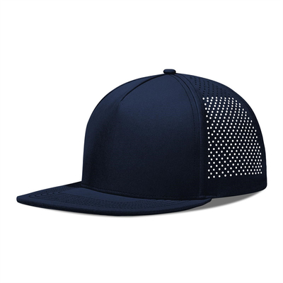 سرعت خشک ليزر گلف عملکرد کلاه Snapback سوراخ شده فلت لبه کلاه