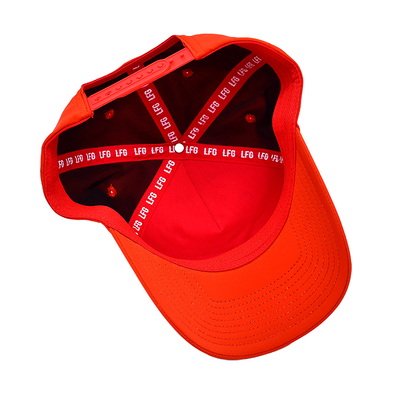 OEM طراحی سفارشی خود را لاستیک Pvc لوگو 5 پانل مردان زنان در حال اجرا ورزش Gorras کلاه نایلون قرمز کلاه بیس بال گلف