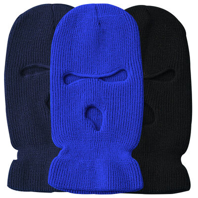 3-Hole Hat Knitted Full Face Ski Mask Winter Balaclava Warm Knitted Full Face Mask Outdoor Sports Halloween Gift