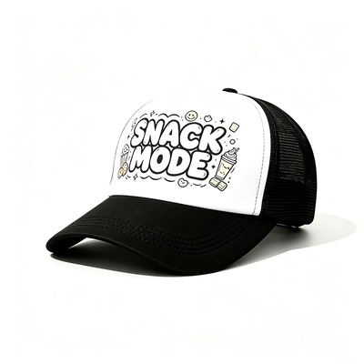 6 پانل منحنی کلاه کامیون پلاستیکی بسته بندی Snapback سفارشی ایده آل برای کمپین لباس های تیمی و پوشیدن غیررسمی