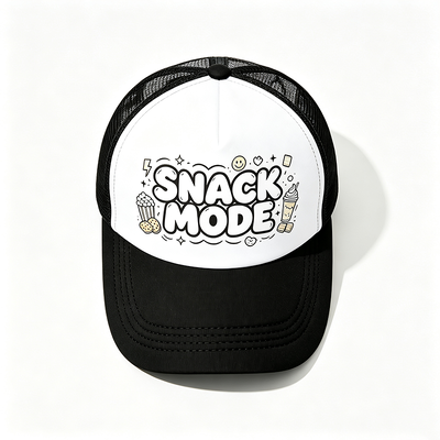6 پانل منحنی کلاه کامیون پلاستیکی بسته بندی Snapback سفارشی ایده آل برای کمپین لباس های تیمی و پوشیدن غیررسمی