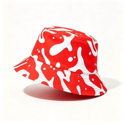 Polyester Cotton Bucket Hat Wide Brim Printed Fisherman Hat Outdoor Sun Hat For Camping Hiking Beach Travel