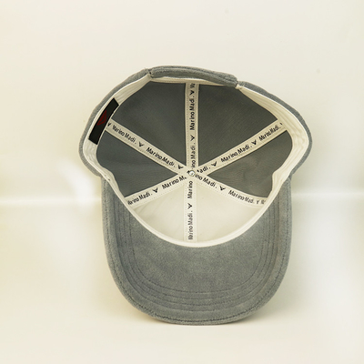 Bsci Plush Adult 6 Panel Baseball Cap با پیچ چرم ODM OEM